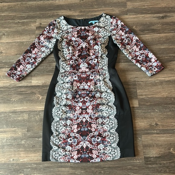 Antonio Melani Womens Dress size 6 Floral sheath career stretch Lined bl… - Picture 1 of 9